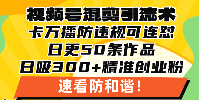 视频号混剪引流技术，500万播放引流17000创业粉，操作简单当天学会 - 开始创业网