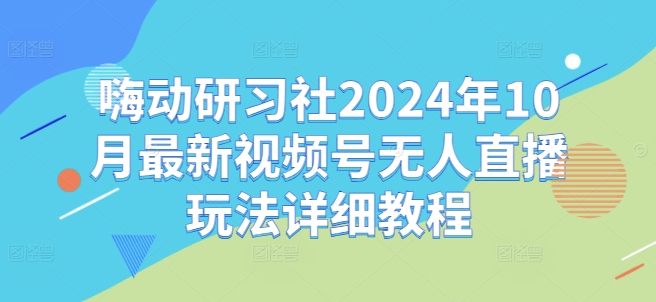 嗨动研习社2024年10月最新视频号无人直播玩法详细教程 - 开始创业网