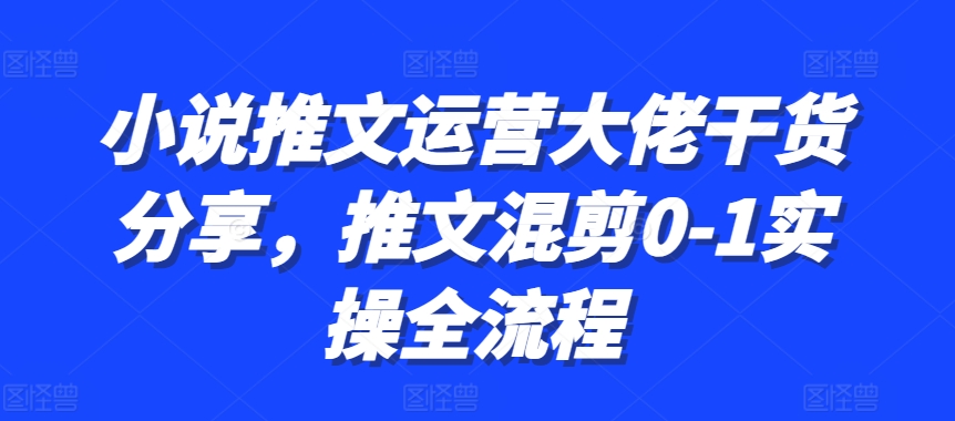 小说推文运营大佬干货分享，推文混剪0-1实操全流程 - 开始创业网