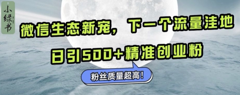 微信生态新宠小绿书：下一个流量洼地，日引500+精准创业粉，粉丝质量超高 - 开始创业网