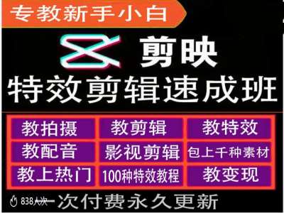 剪映特效教程和运营变现教程，特效剪辑速成班，专教新手小白 - 开始创业网