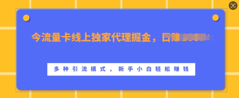 流量卡线上独家代理掘金，日入1k+ ，多种引流模式，新手小白轻松上手【揭秘】 - 开始创业网